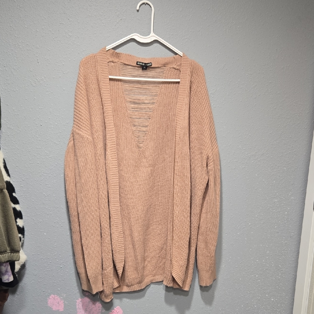 Moral Fiber Women's V-Neck Sweater in Soft Pink